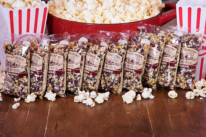 Amish Country Popcorn | 10-4 oz Bags | Rainbow Popcorn Kernels | Old Fashioned, Non-GMO and Gluten