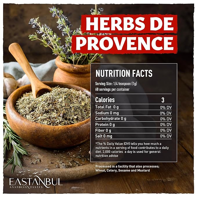 Eastanbul Herbs De Provence Seasoning, 2.3oz, Natural Herbes De Provence Seasoning Spice Blend