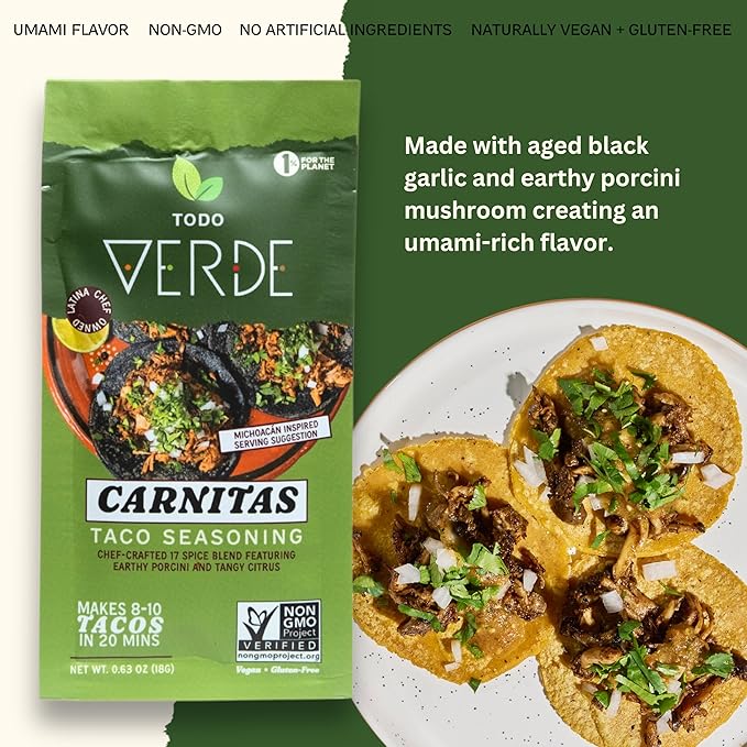Carnitas Healthy Taco Seasoning Packets - Todo Verde Mexican Seasoning Mix | Chef Curated Taco