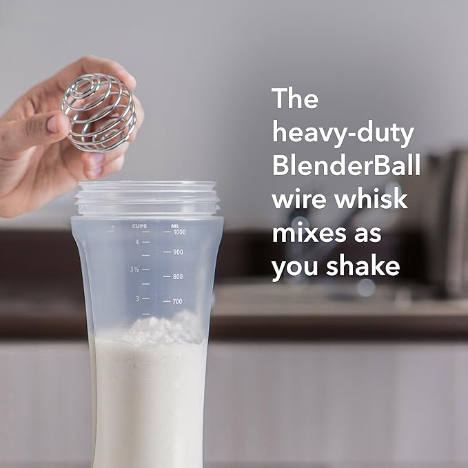 Whiskware Pancake Bottle, Batter Dispenser and Mixer with BlenderBall Wire Whisk, Durable, No-Mess