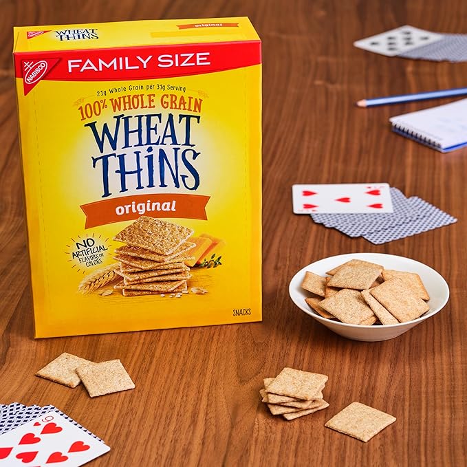 Wheat Thins Original Snacks, Whole Grain Wheat Crackers, Bulk Snack Crackers, Family Size, 6 - 14
