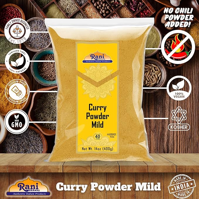 Rani Curry Powder Mild (10-Spice Authentic Indian Blend) 14oz (400g) ~ All Natural | Salt-Free | NO