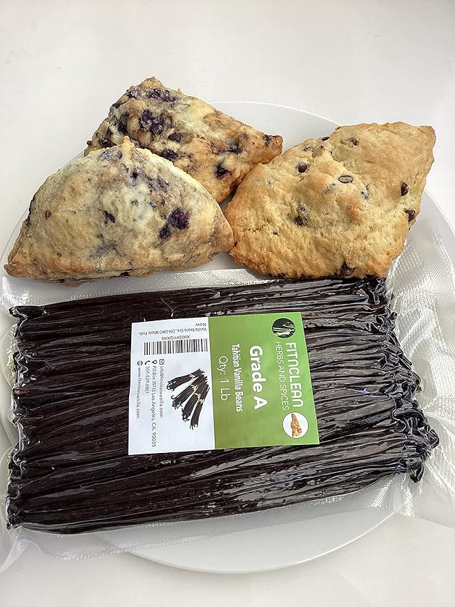 16oz Tahitian Vanilla Beans Grade A. 6"-7" Bulk for Extract, Cooking and Baking by FITNCLEAN