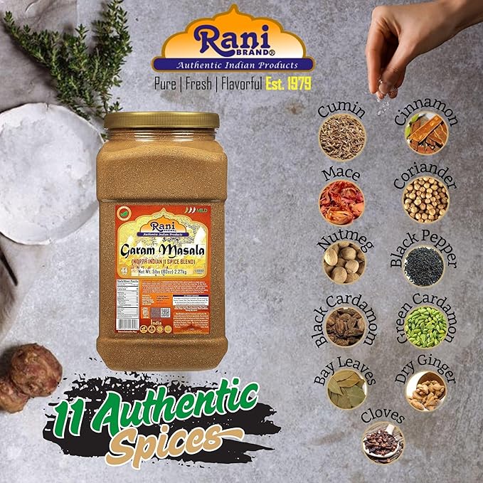 Rani Garam Masala Indian 11-Spice Blend 80oz (5lbs) 2.27kg Bulk PET Jar ~ All Natural, Salt-Free |