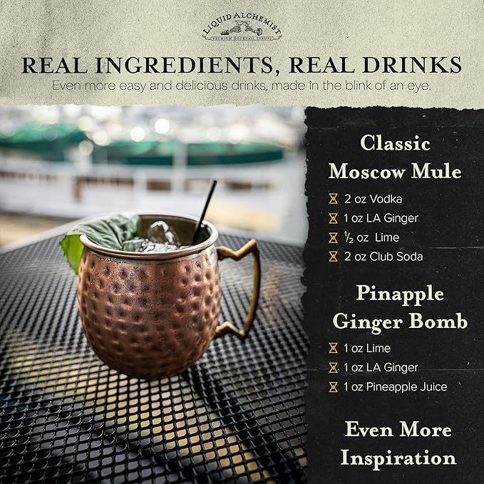 Liquid Alchemist Ginger Syrup for Cocktails - Real Ingredients Make our Liquid Ginger Puree for