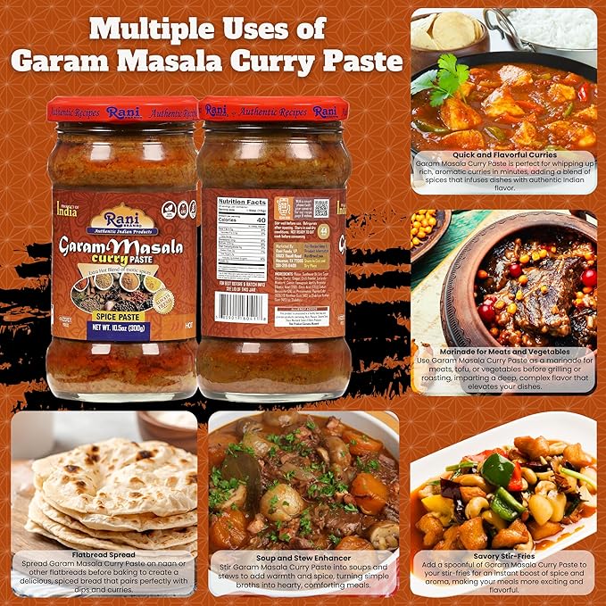 Rani Garam Masala Curry Spice Paste 10.5oz (300g) Glass Jar ~ No Colors | All Natural | NON-GMO |