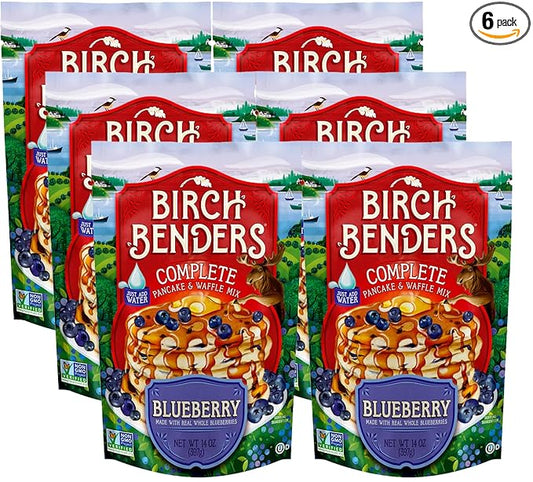 Blueberry Pancake & Waffle Mix By Birch Benders, Made With Real Blueberries, Non-Gmo, Just Add