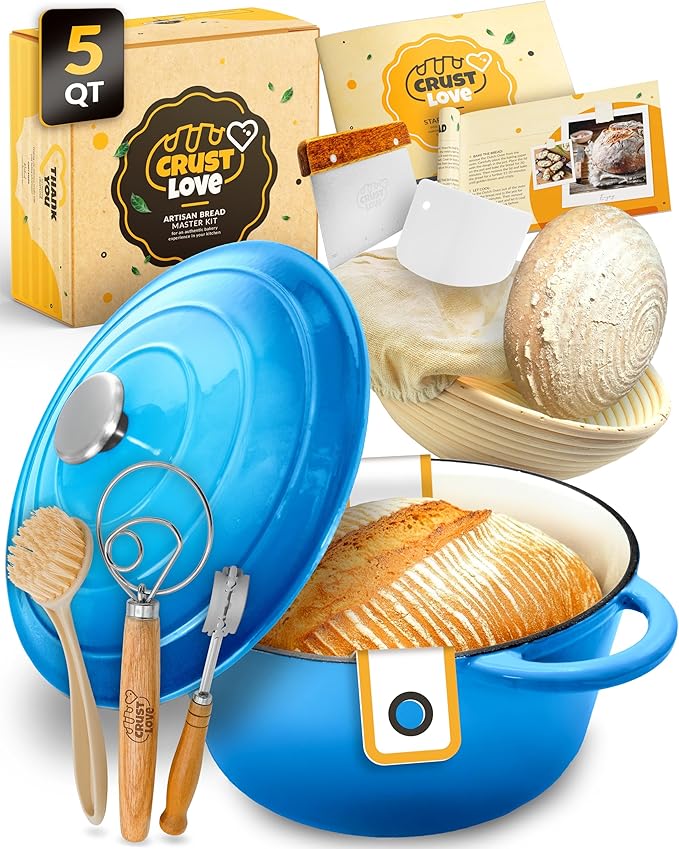 Dutch Oven for Bread Baking - incl. Sourdough Bread-Baking Supplies like Banneton Bread-Proofing