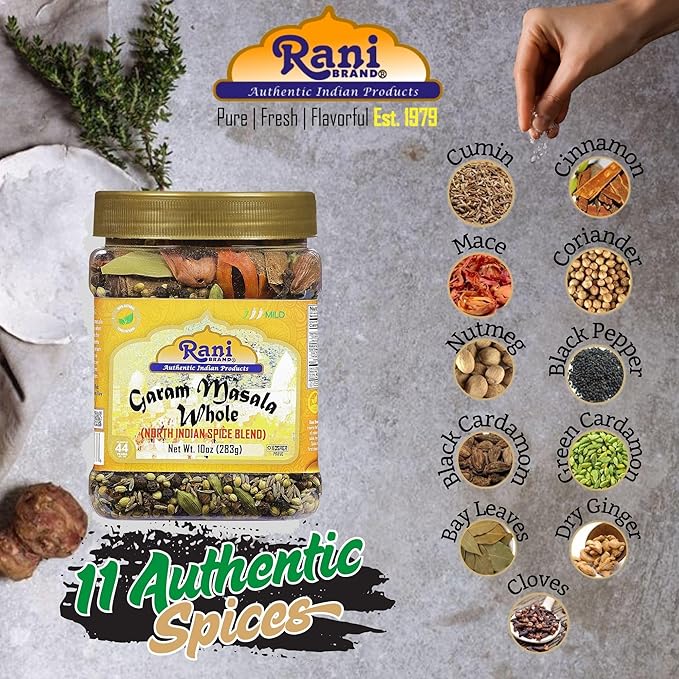 Rani Garam Masala Indian 11 Whole Spices Blend 10oz (283g) PET Jar ~ All Natural, Salt-Free | Vegan