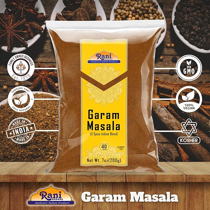 Rani Garam Masala Indian 11-Spice Blend 7oz (200g) ~ All Natural, Salt-Free | Vegan | No Colors |