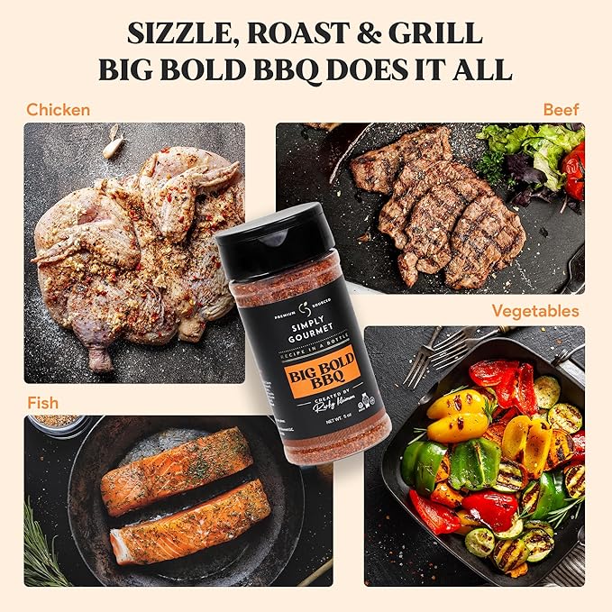 Big Bold BBQ Spice 5oz | Recipe in a Bottle | Premium Blend Spice for Gourmet Cooking | No-Addition