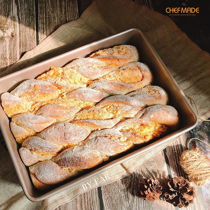 CHEFMADE 13-Inch Rectangle Cake Pan, Non-Stick Loaf Pan Deep Dish Bakeware for Oven Roasting Meat