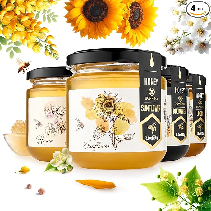 HONIGMA® Raw Honey | Exquisite Taste | 100% Pure | Unpasteurized | Unfiltered | Partially