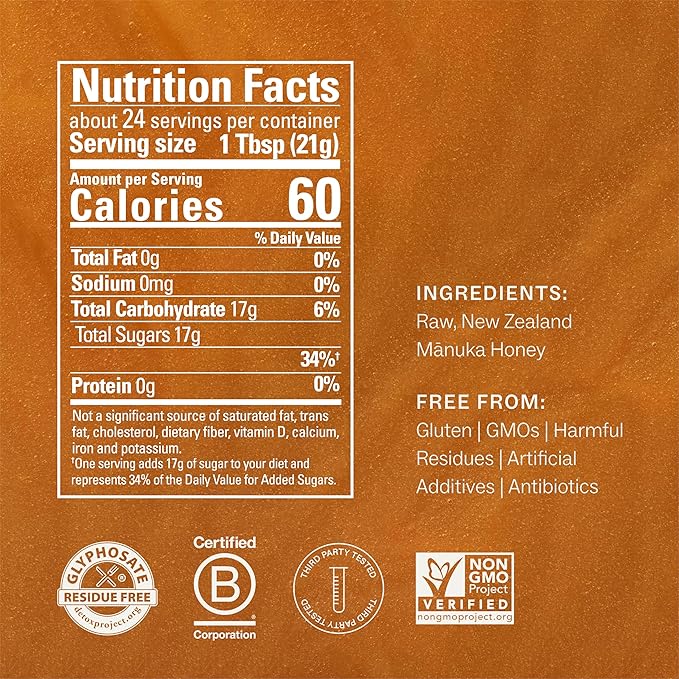 Manukora Raw Manuka Honey, MGO 50+, New Zealand Honey, Non-GMO, Traceable from Hive to Hand, Daily