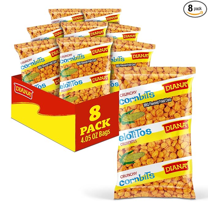 Diana Elotitos Crunchy Corn Kernel Snacks, Original BBQ Flavor, 4.05 Oz (Pack of 8)