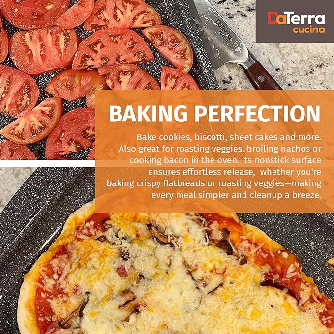 DaTerra Cucina - Nonstick Ceramic Coated Baking Sheet Twin Pack – 16" x 11" x 1" Professional