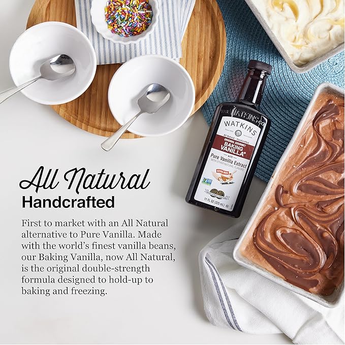 Watkins All Natural Original Gourmet Baking Vanilla, with Pure Vanilla Extract, 11 Fl Oz (Pack of
