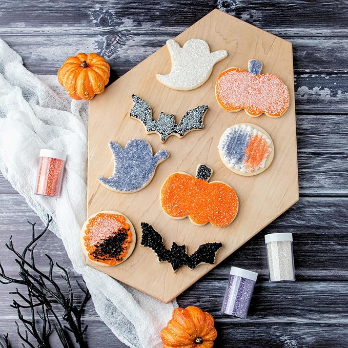 Sweets Indeed Halloween Sugar Sprinkles 4-Pack ??4.52 oz Spooky Sugar Set | White, Orange, Black &