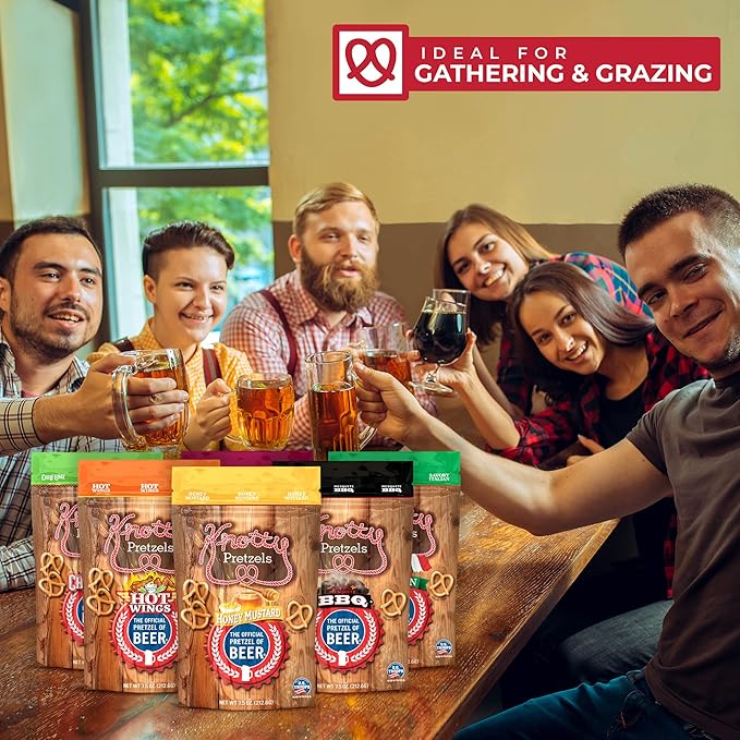 Knotty Pretzels - "The Official Pretzel of Beer" 7.5 Ounce Pretzel in Resealable Snacks Bags