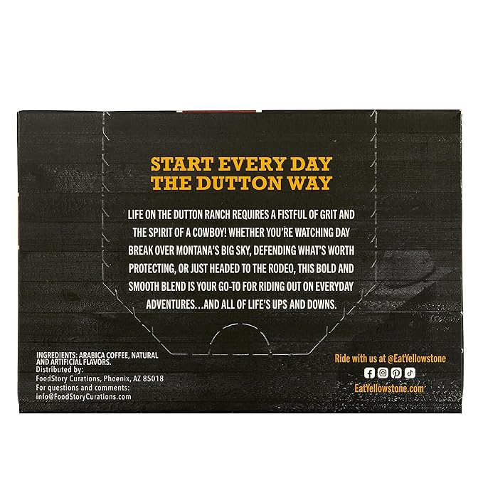 Yellowstone Maple Bourbon Medium Roast Coffee, Single Serve Recyclable Pods/Cups, 100% Arabica