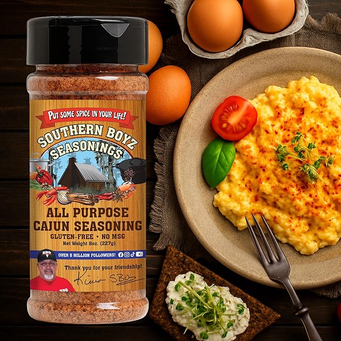 Southern Boyz All Purpose Cajun Creole Seasoning, 8 Ounce Shaker (No MSG, Gluten-Free Blend), 8