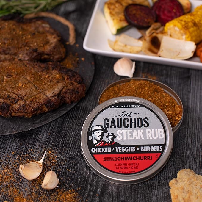 2-Dos Gauchos Argentinian Steak Rub ??Authentic Chimichurri Dry Spice Blend and Marinade Mix for