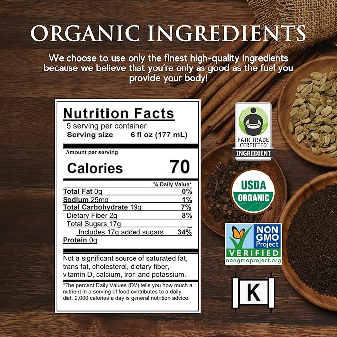 Third Street Inc. Organic Mystic Masala Spice Chai Concentrate, 32 Fl. Oz., Black Tea Latte