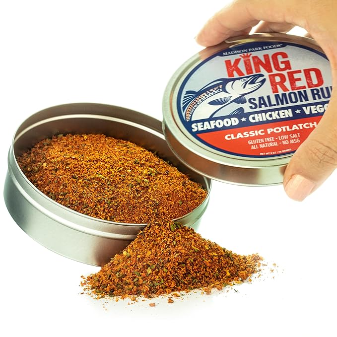 2-King Red Salmon Rub-Classic Potlatch Seasoning Dry Spice Blend-Fish Seafood-All Natural, Gluten