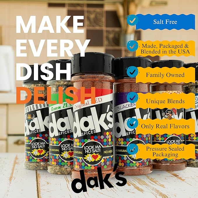 DAK's Spices 6 Pack Seasoning Blends | 100% Salt Free Spices | Premium & Healthy Seasoning | MSG