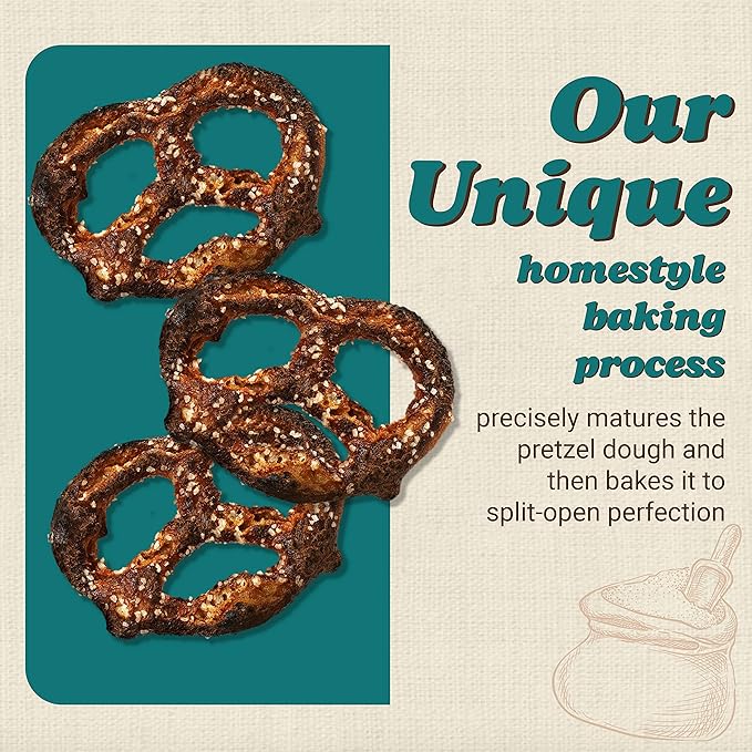 Unique Snacks Extra Dark Splits Pretzels, Original Split-Open Pretzels, Delicious Homestyle Baked