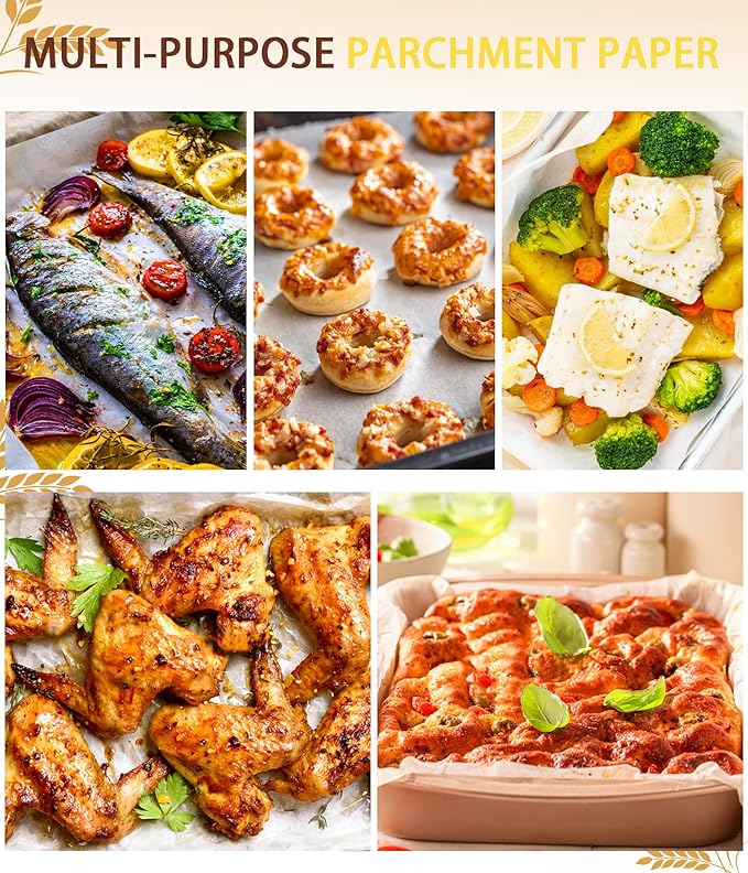 200PCS Parchment Paper Sheets, 8x8 Inch, Squares Baking Paper for Baking, Air Fryer, Steaming