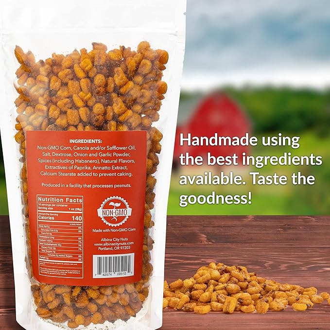 Albina City Nuts Spicy Toasted Corn ??Supremely Spicy, Tasty Snack with a Gentle Crunch Made from