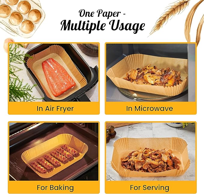 Air Fryer Liners for Ninja Foodi Dual ??125Pcs Disposable Parchment Paper for Ninja DZ201 DZ401