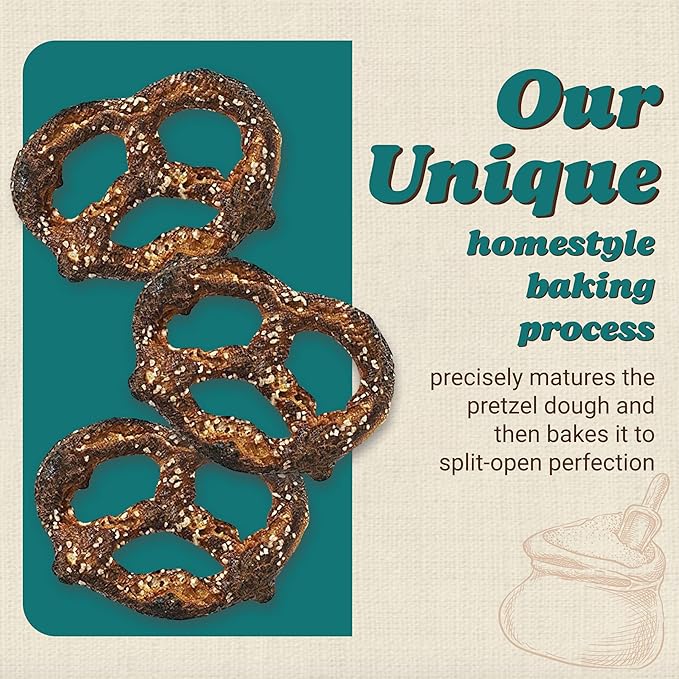 Unique Snacks Extra Dark Splits Pretzels, Original Split-Open Pretzels, Delicious Homestyle Baked