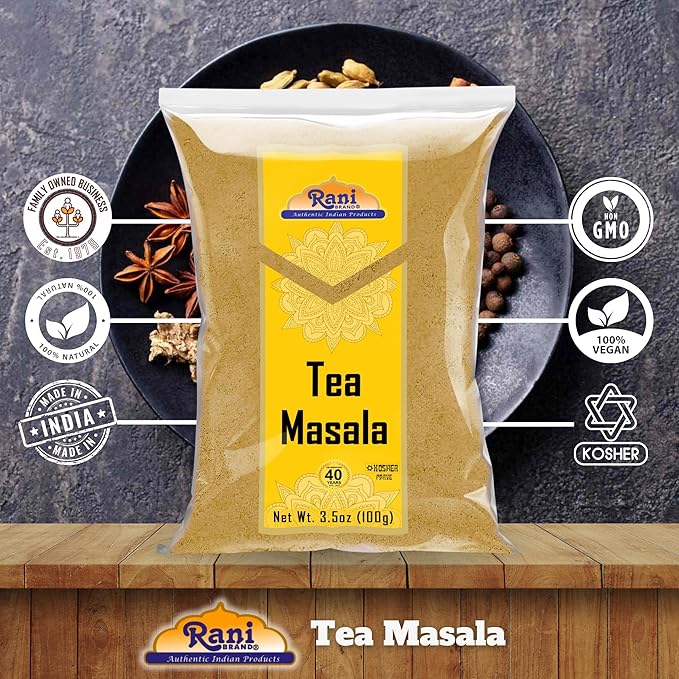 Rani Tea (Chai) Masala Indian Spice Blend 3.5oz (100g) ~ All Natural | Vegan | Gluten Friendly |