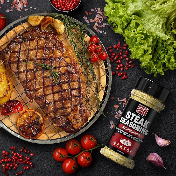 Steak Seasoning Pizza Seasoning Blend Mix - Gluten Free & Low Sodium Italian Seasonings for Beef &