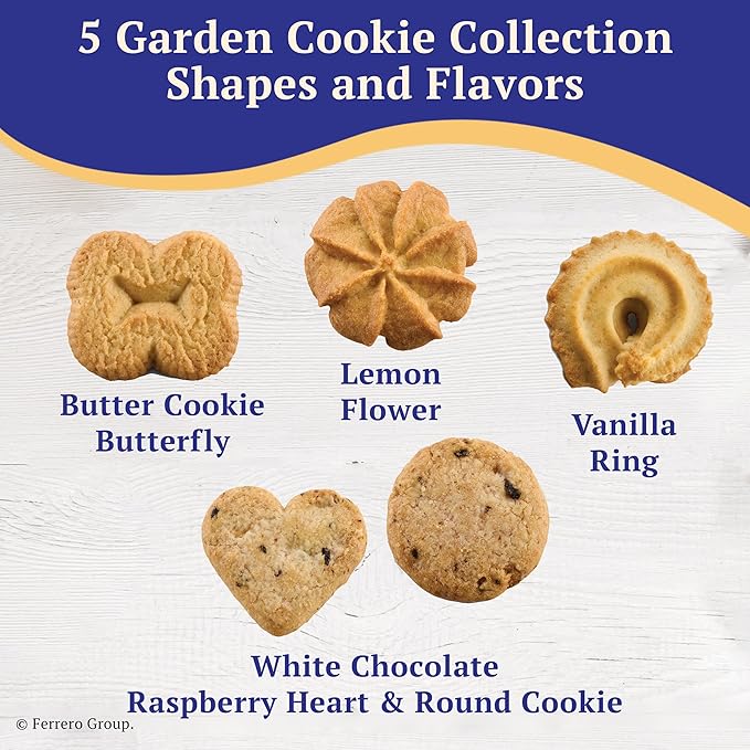 Royal Dansk Garden Cookie Collection & Danish Butter Cookies, 4-Pack, Includes Two 12 oz and Two