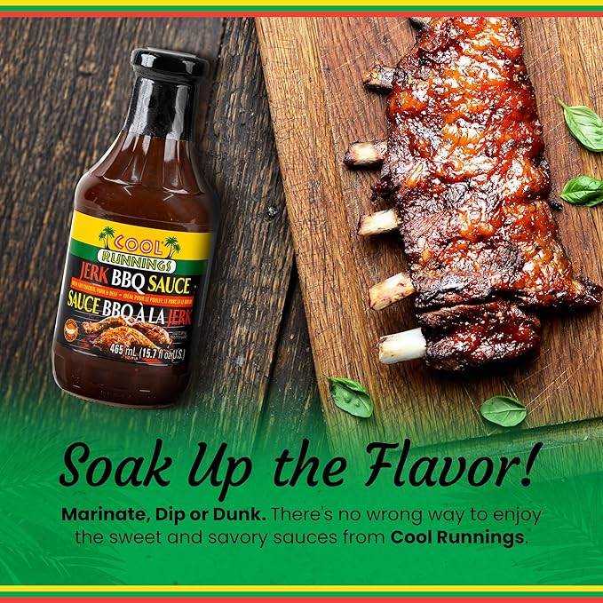 Cool Runnings Jerk BBQ Sauce 465ml - Bold and Smoky Jamaican-Style Barbecue Sauce for Grilling