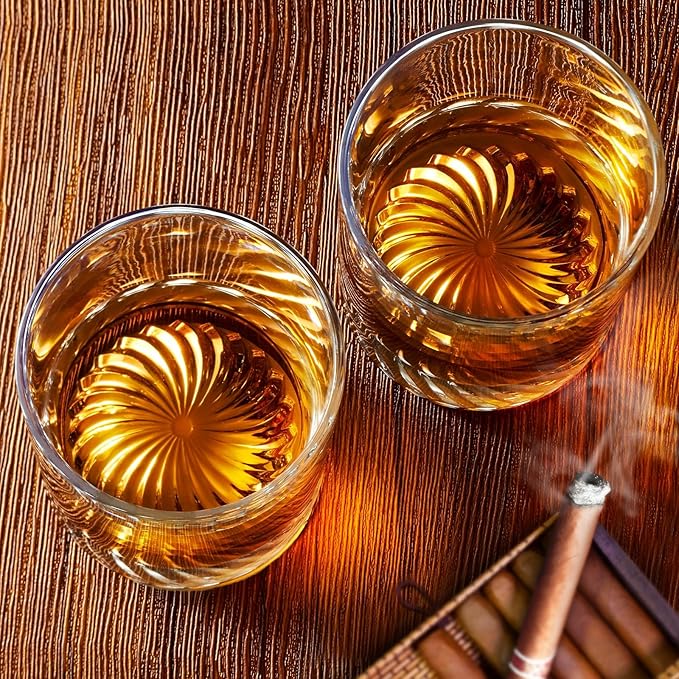 Hand Blown Crystal Old Fashioned Whiskey Glasses Rocks Glasses Drinking Cocktail Bourbon Scotch Rum