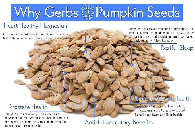 Gerbs Toasted Onion & Garlic Whole Pumpkin Seeds 4 lbs. | Small Batch Roasted, In-Shell, 10.5 mm