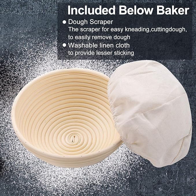 Wwyybfk Banneton Bread Proofing Basket, Sourdough Bread Baking Supplies, 9" Sourdough Bread