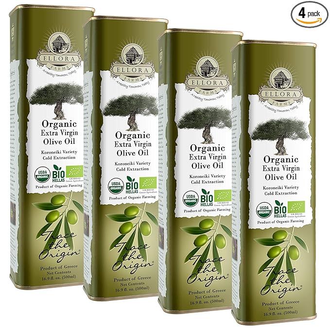 Ellora Farms, USDA Organic Extra Virgin Olive Oil, 2024 Harvest, Gold Award, Unfiltered, High