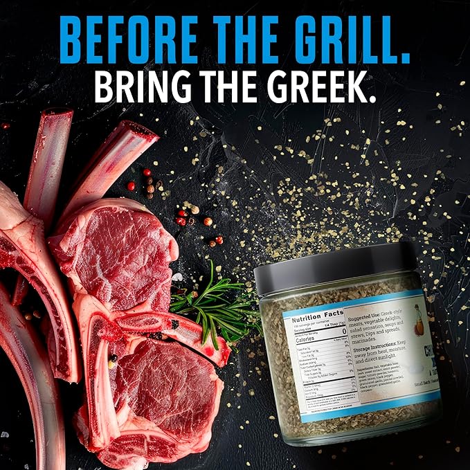Chimi Boss Greek Table Seasoning, 7oz of Zest ??All-Purpose Mediterranean Herb Blend for Chicken