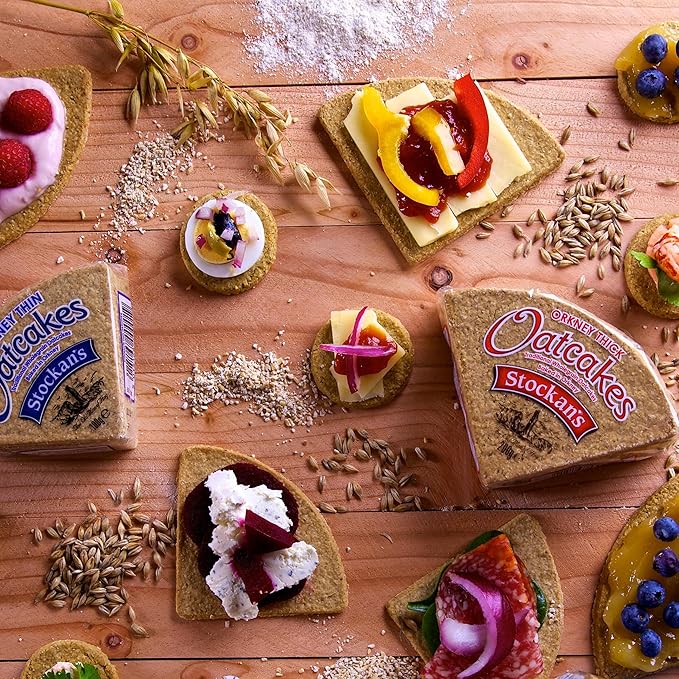 Stockan's Orkney Wholegrain Thick Oatcakes - Traditional Scottish Savoury Biscuits Imported from