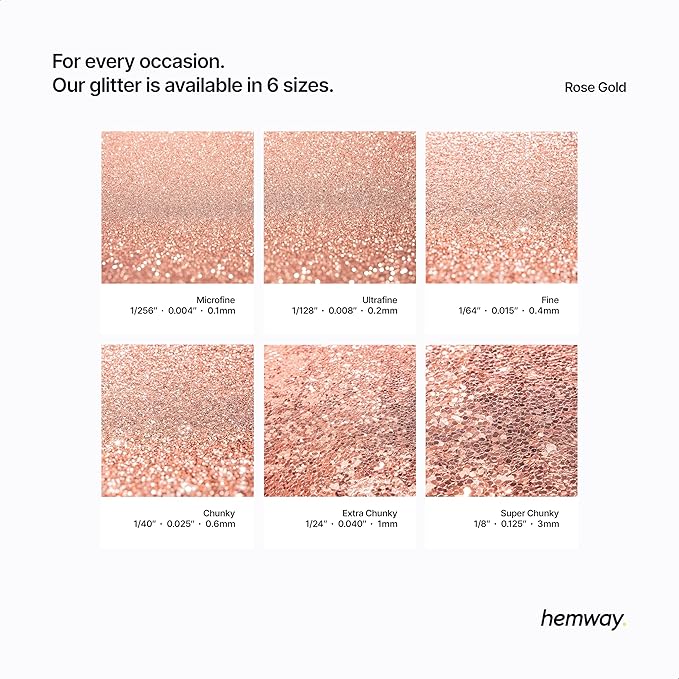 Hemway Premium Glitter Shaker - Rose Gold | 130g Ultrafine Metallic Flake Sequins for Resin & Epoxy