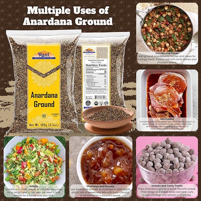 Rani Anardana (Pomegranate) Ground, Indian Spice 3.5oz (100g) ~ All Natural | No Color | Gluten