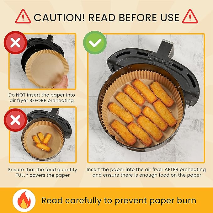 250 pcs Air Fryer Liners for Ninja, Round Disposable Airfryer Paper Liners ??Non-Stick and Oil