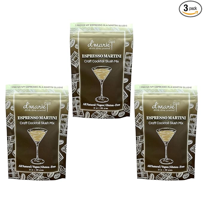 Frozen Cocktail Drink Mix - Each Bag Makes 8 Espresso Martini Slushies - Drink Powder Pouches for