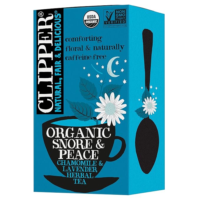Clipper Tea Snore and Peace Chamomile & Lavender Herbal Tea ??Caffeine Free, USDA Organic, Great