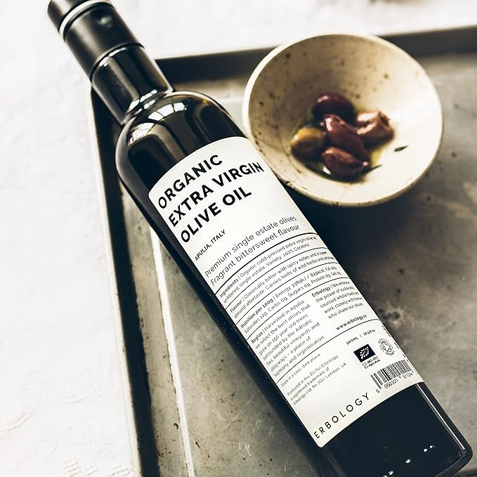 Erbology Organic Extra Virgin Olive Oil 17 fl oz - Early Harvest - 742 mg/kg Polyphenols - 0.15%